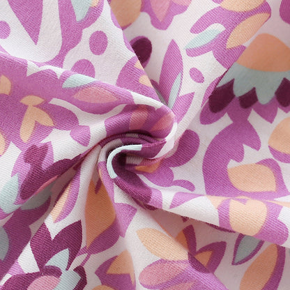 Summer Arrival Purple Flowers Pattern Fly Sleeves Ruffle Neck Dress for Stylish Girls, MyKids-USA®, Baby & Toddler Dresses, MyKids-USA -  -  -  -  -  -  - 