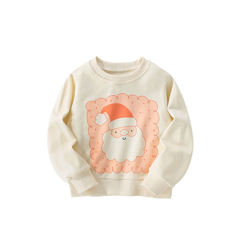 Autumn and Spring Arrival Christmas Cartoon Pattern Long Sleeves Pullover for Stylish Girls, MyKids-USA®, Sweaters, MyKids-USA - Size/Age - 100 (2-3Y) - Color - Apricot -  -  - TR2509152155-A