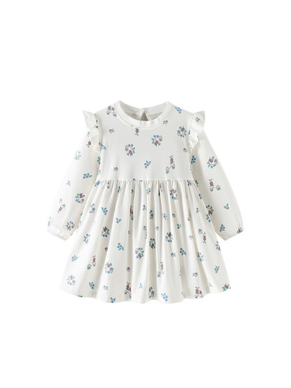 MyKids-USA® Autumn Arrival Baby Kids Girls Flowers Pattern Long Sleeves Dress