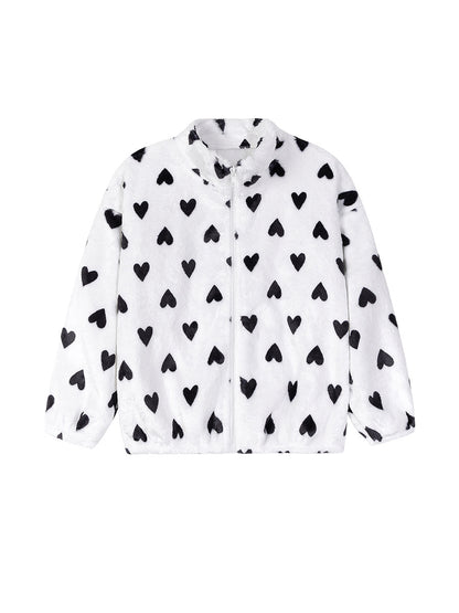 Autumn and Winter Arrival Baby Kids Girls Long Sleeves Fleece-line Hearts Pattern Coat, MyKids-USA®, Baby & Toddler Coats & Jackets, MyKids-USA -  -  -  -  -  -  - 