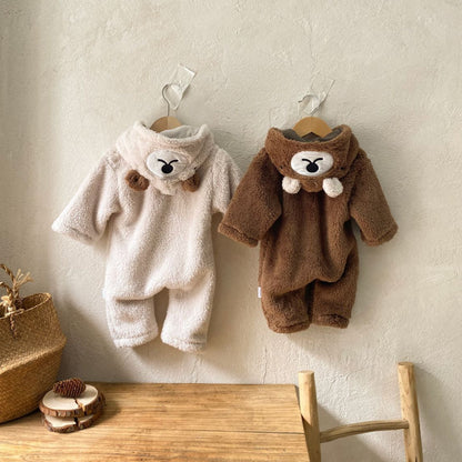 Winter and Spring Arrival Baby Unisex Long Sleeves Teddy Bear Pattern Cute Hooded Rompers, MyKids-USA®, Baby One-Pieces, MyKids-USA -  -  -  -  -  -  - .