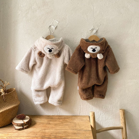 Winter and Spring Arrival Baby Unisex Long Sleeves Teddy Bear Pattern Cute Hooded Rompers, MyKids-USA®, Baby One-Pieces, MyKids-USA -  -  -  -  -  -  - .