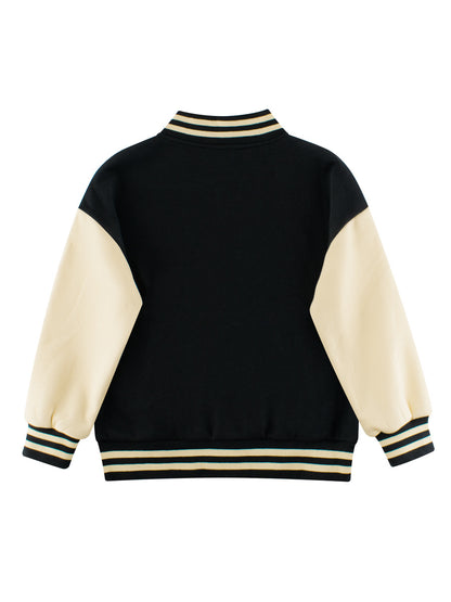 Boys and Girls Letters Pattern Contrast Design Single Breasted Baseball Coat, MyKids-USA®, Baby & Toddler Outerwear, MyKids-USA -  -  -  -  -  -  - 