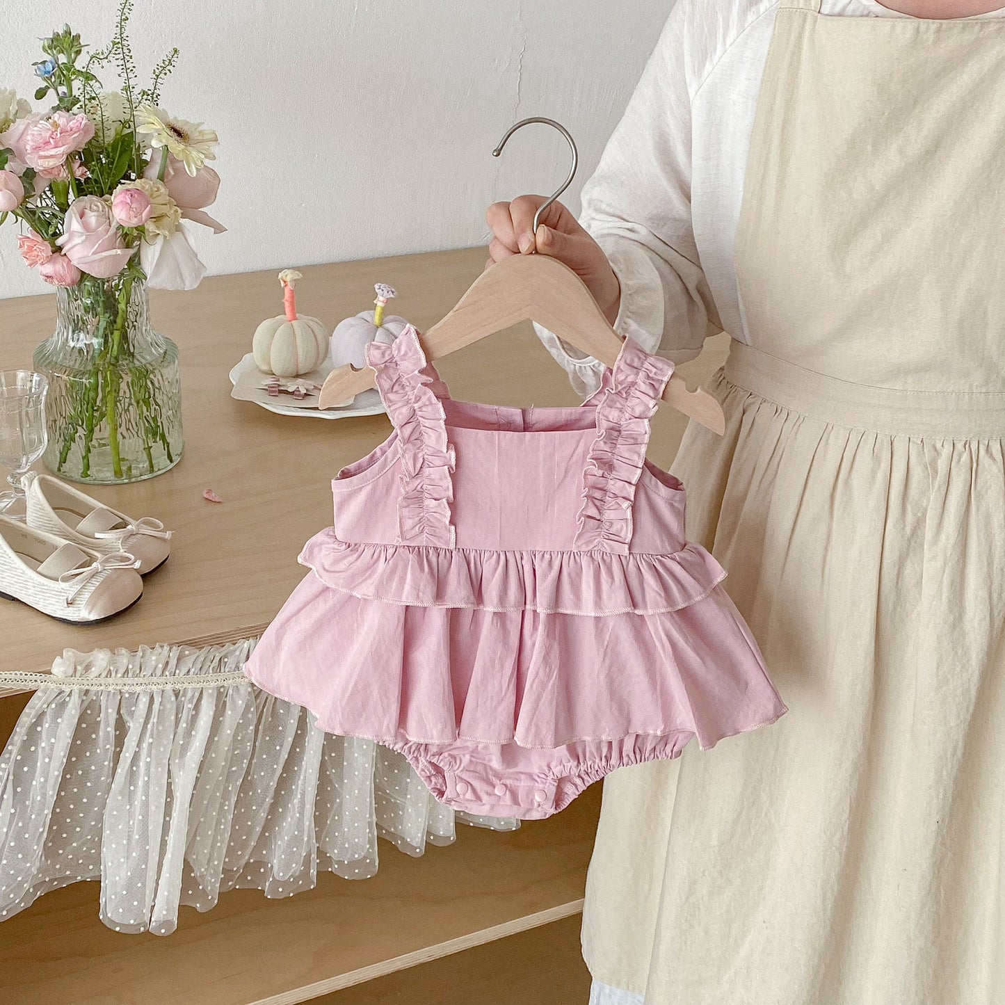 Summer and Spring Arrival Baby Kids Girls Solid Color Sleeveless Cute Bodysuit Dress, MyKids-USA®, Baby & Toddler Dresses, MyKids-USA - Size/Age - 66 (3-6M) - Color - Light Pink -  -  - TR2602071638-B.