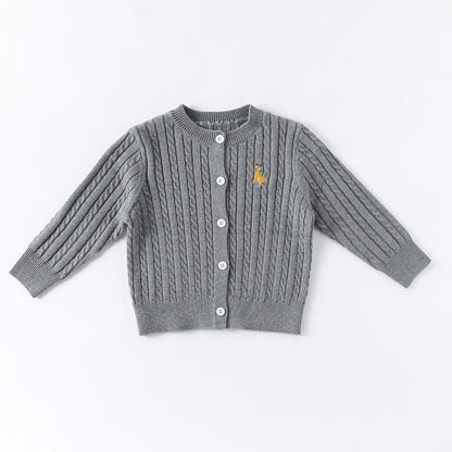 Autumn and Winter Arrival Baby Kids Unisex Long Sleeves Striped Pattern Crew Neck Knitted Cardigan, MyKids-USA®, Cardigans, MyKids-USA - Size/Age - 80 (9-12M) - Color - Grey -  -  - TR2509182225-B
