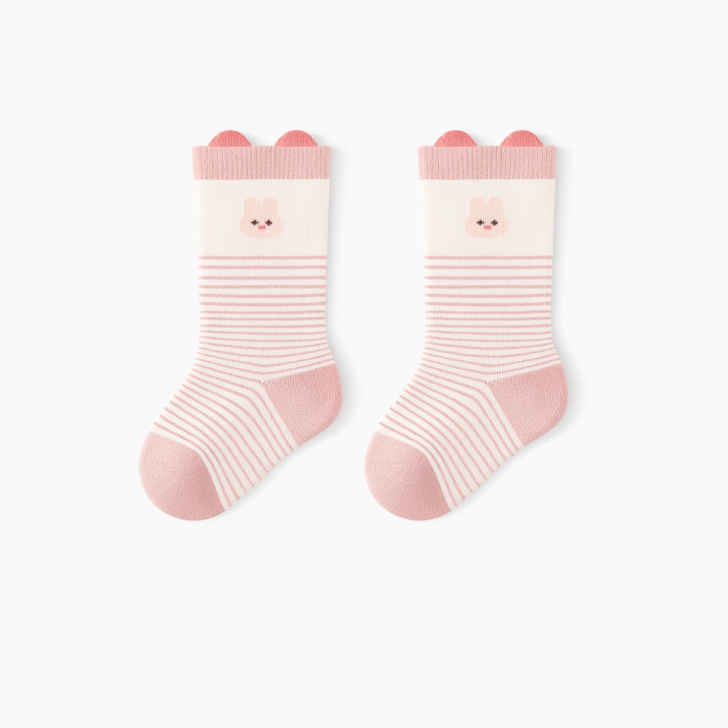 Autumn and Spring Baby Unisex Breathable Striped and Cartoon Pattern Socks, MyKids-USA®, Baby & Toddler Socks & Tights, MyKids-USA - Size/Age - XS (0-6M) - Color - Pink -  -  - TR2601072056-D.