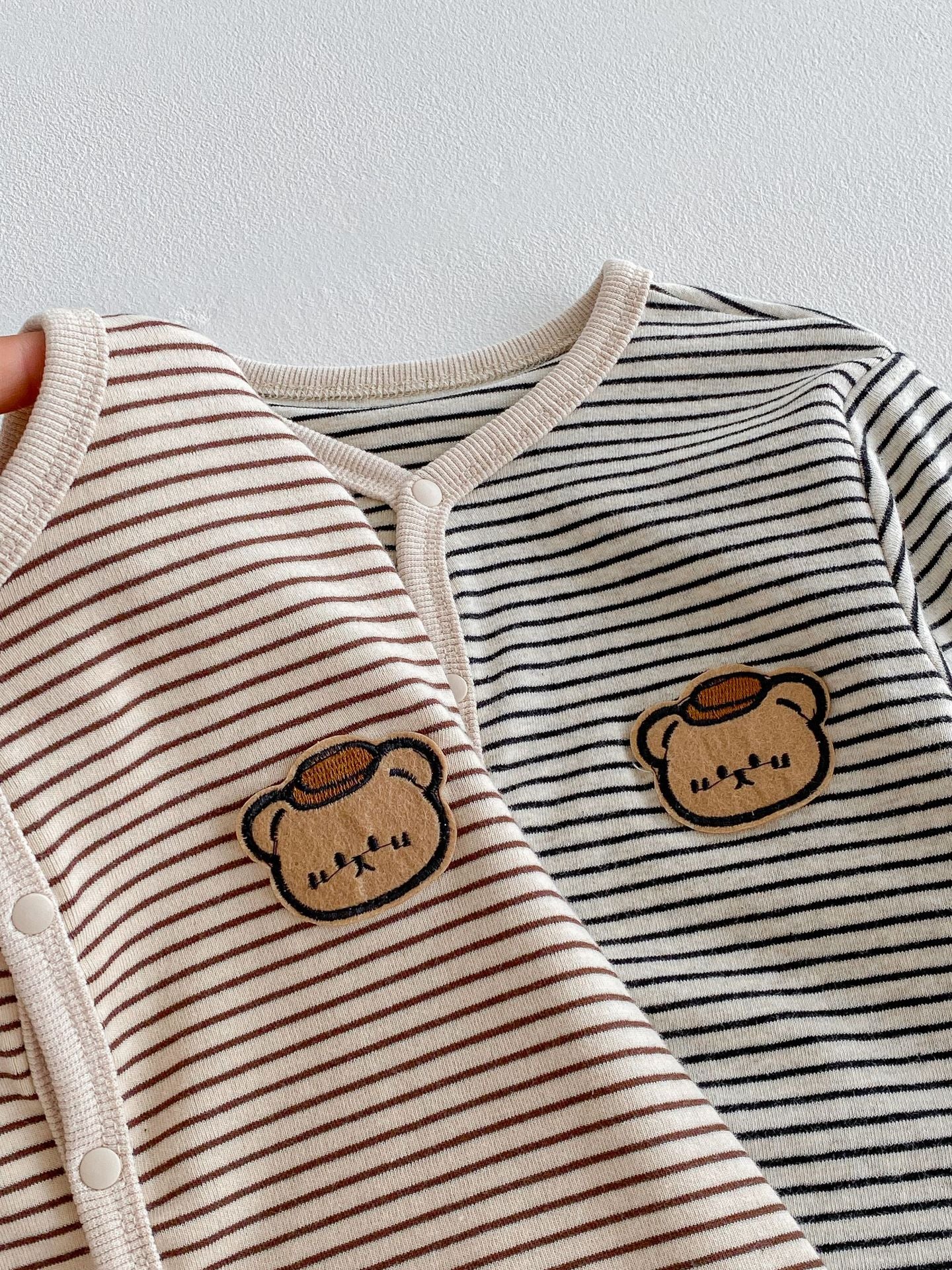 Autumn Arrival Baby Unisex Long Sleeves Striped Pattern Single Breasted Rompers, MyKids-USA®, Baby One-Pieces, MyKids-USA -  -  -  -  -  -  - 