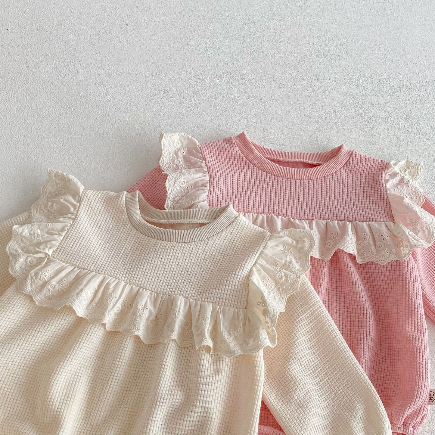 Spring Arrival Baby Girls Long Sleeves Crew Neck Waffle Grid Bodysuit, MyKids-USA®, Bodysuits, MyKids-USA -  -  -  -  -  -  - .