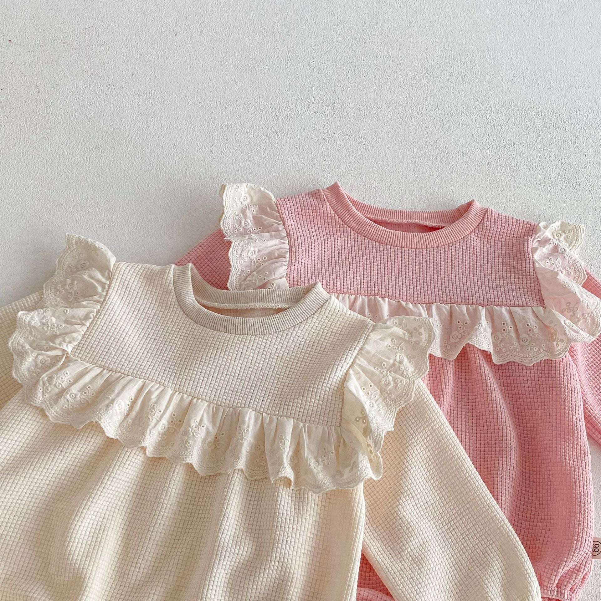 Spring Arrival Baby Girls Long Sleeves Crew Neck Waffle Grid Bodysuit, MyKids-USA®, Bodysuits, MyKids-USA -  -  -  -  -  -  - .
