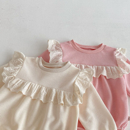 Spring Arrival Baby Girls Long Sleeves Crew Neck Waffle Grid Bodysuit, MyKids-USA®, Bodysuits, MyKids-USA -  -  -  -  -  -  - .