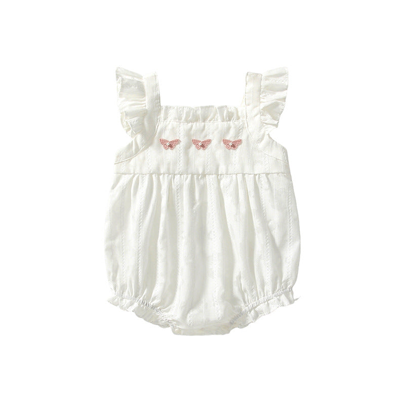 Summer Arrival Baby Girls Cute Butterfly Pattern Fly Sleeves Strap Onesies, MyKids-USA®, Baby One-Pieces, MyKids-USA -  -  -  -  -  -  - 