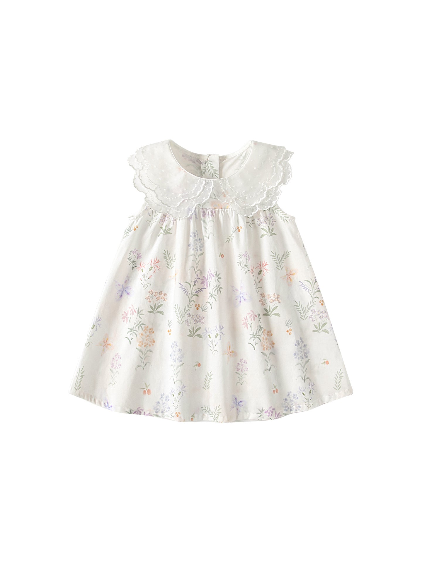Summer Baby Kids Girls Sleeveless Floral Pattern Dress