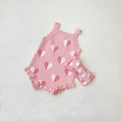 Arrival Autumn and Spring Baby Girls Cute Heart Pattern Knitted Sleeveless Bodysuit, MyKids-USA®, Baby One-Pieces, MyKids-USA -  -  -  -  -  -  - .