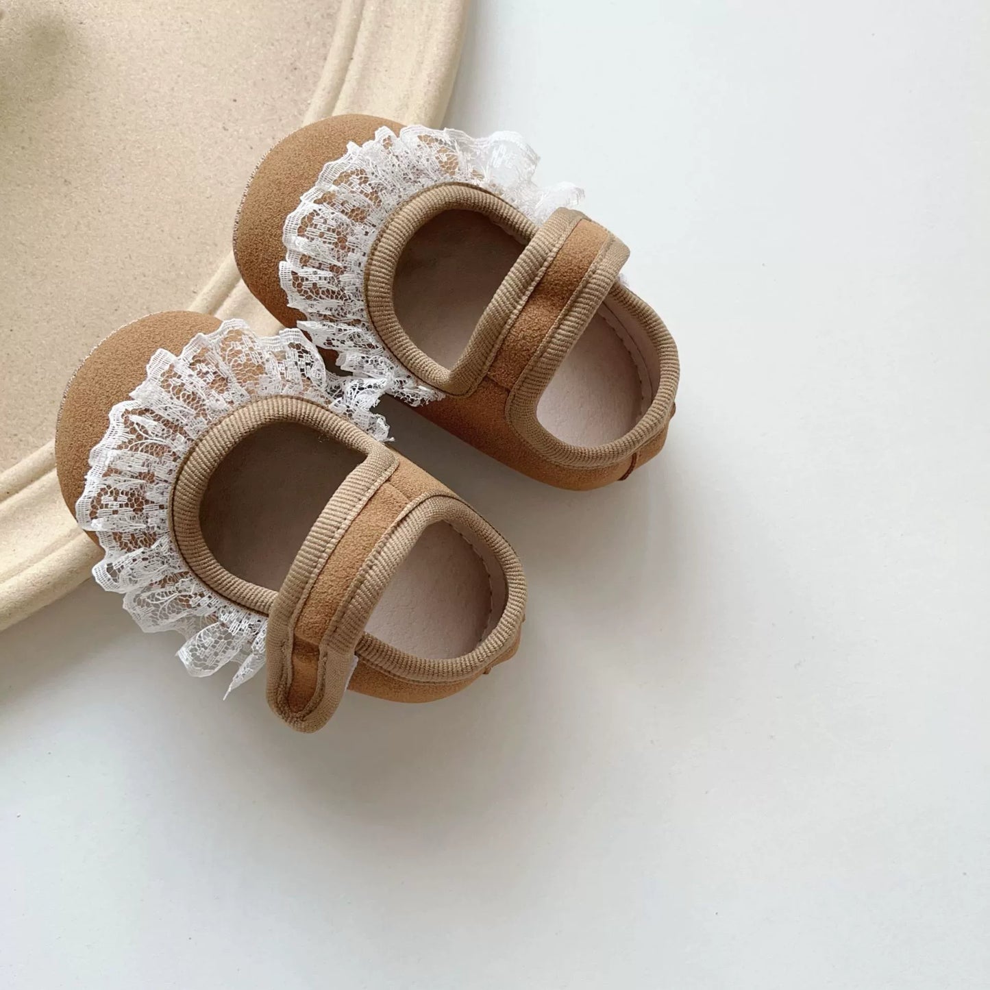 Spring and Autumn Baby Girl Fashion Lace Trim Decorated Toddler Soft-Sole Anti-slip Walking Shoes, MyKids-USA®, First Steps & Crawlers, MyKids-USA - Size/Age - insole length 11.00 cm - Color - Yellow -  -  - TR2509082322-C