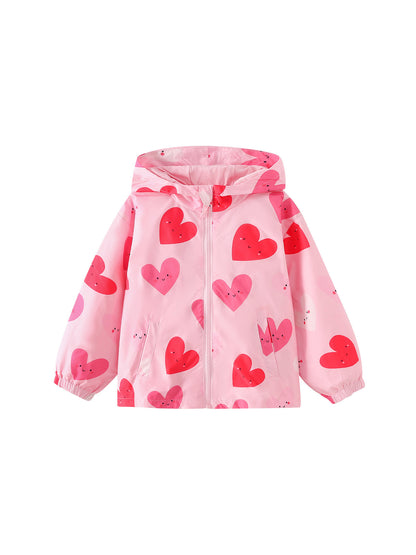 MyKids-USA® Autumn Arrival Girls’ Cartoon Hearts Pattern Coat