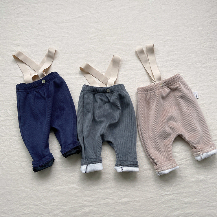 Autumn and Spring Arrival Baby Unisex Sleeveless Color Patchwork Strap Rompers Overalls