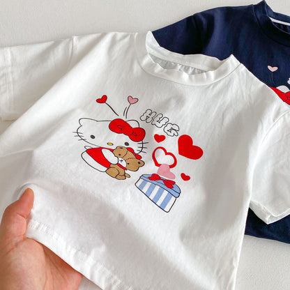 Summer Girls’ Cartoon and Letters Pattern T-shirt in European and American Style, MyKids-USA®, T-Shirts, MyKids-USA -  -  -  -  -  -  - .