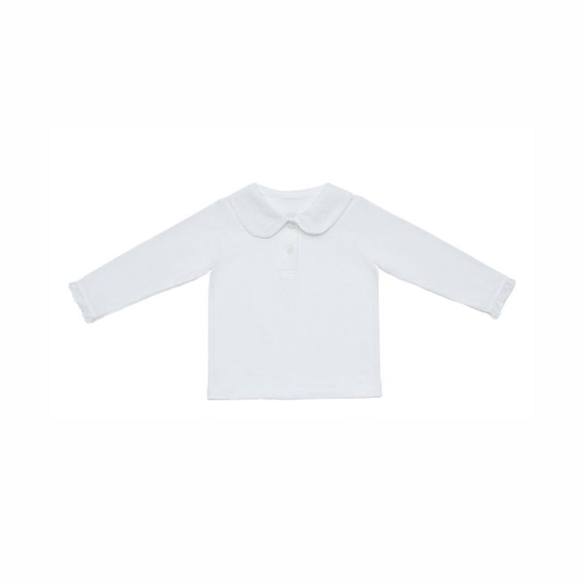 Summer Arrival Baby Girls Simple Long Sleeves Top with Embroidered Collar, MyKids-USA®, Baby & Toddler Tops, MyKids-USA - Size/Age - 73 (6-9M) - Color - Beige -  -  - TR2505122312-A