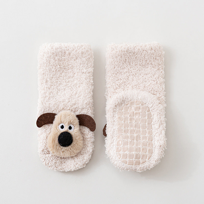 Winter Thick Baby Unisex Breathable Puppy Pattern Cute Walking Socks, MyKids-USA®, Baby & Toddler Socks & Tights, MyKids-USA - Size/Age - S (0-1Y) - Color - Beige -  -  - TR2511142340-A