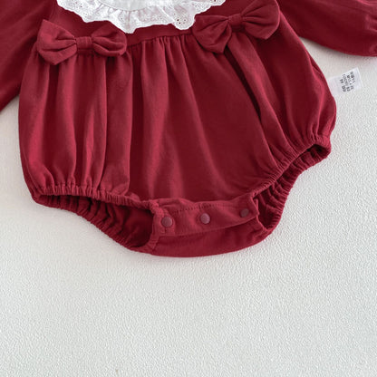 MyKids-USA® Autumn Arrival Baby Girls Long Sleeves Cute Color Patchwork Embroidered Bodysuit