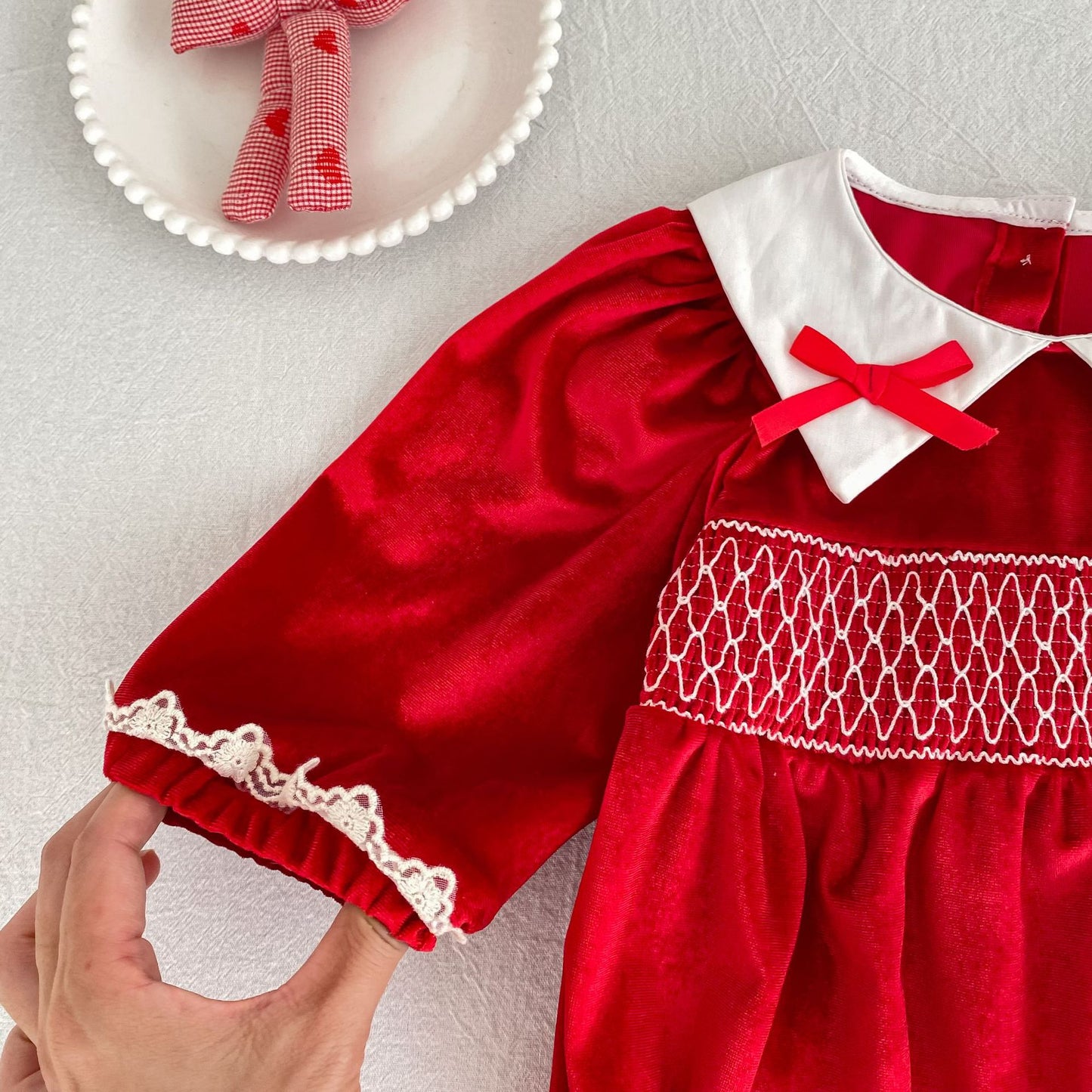 MyKids-USA® Autumn Lace Trim Baby Kids Girls Princess Long Sleeves Color Patchwork Bodysuit