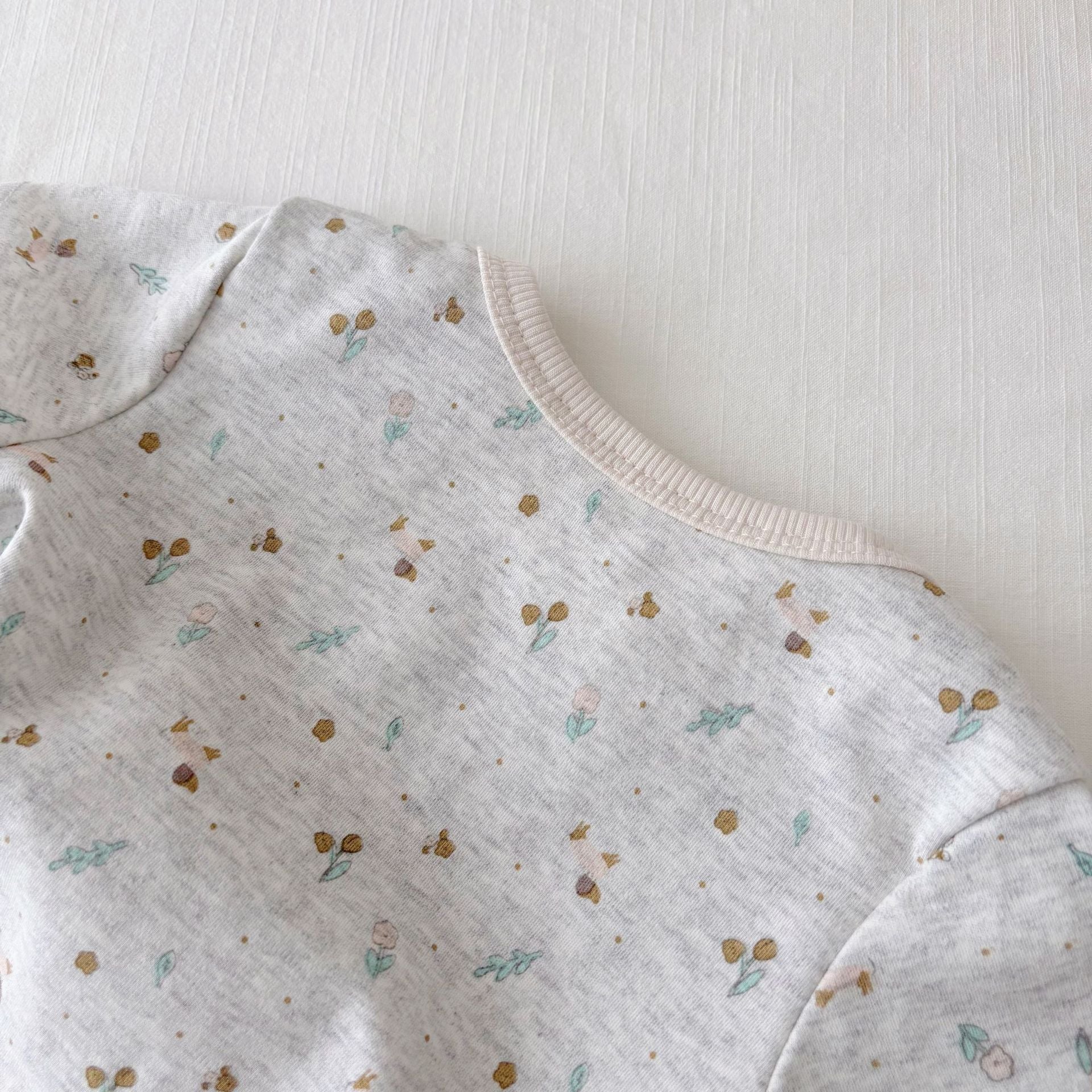 Summer Arrival Baby Unisex Casual Flowers Pattern Short Sleeves Grey Onesies, MyKids-USA®, Baby One-Pieces, MyKids-USA -  -  -  -  -  -  - 