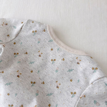 Summer Arrival Baby Unisex Casual Flowers Pattern Short Sleeves Grey Onesies, MyKids-USA®, Baby One-Pieces, MyKids-USA -  -  -  -  -  -  - 