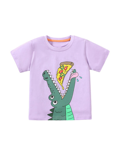 Girls’ Clothing Summer Collection – Crocodile Cartoon Children’s T-Shirt