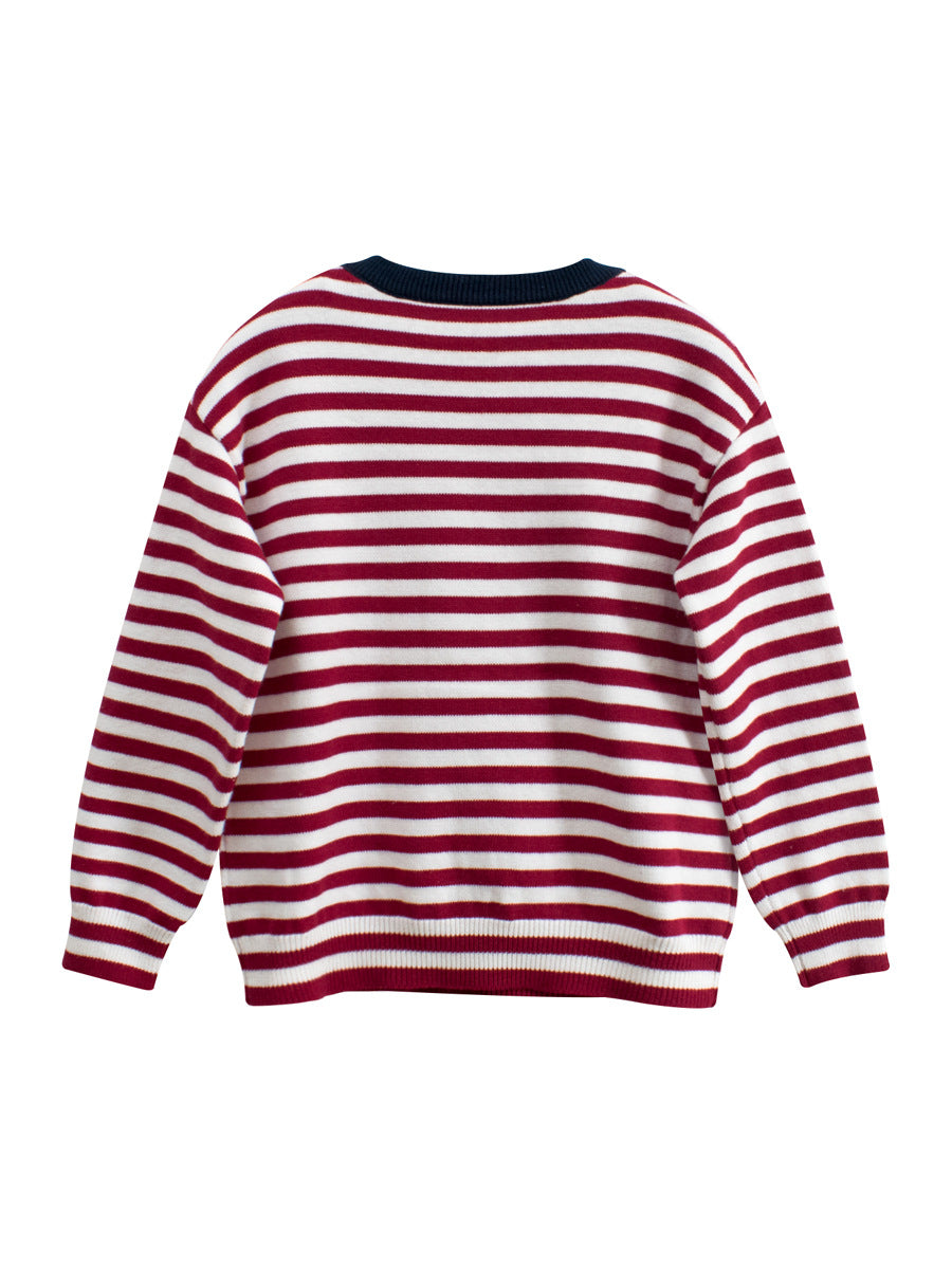 Arrival Baby Kids Puppy Logo and Striped Pattern Crew Neck Long Sleeves Knitted Top, MyKids-USA®, Baby & Toddler Tops, MyKids-USA -  -  -  -  -  -  - 