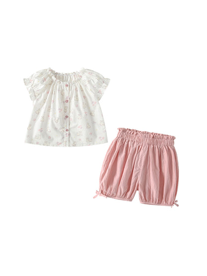 Arrival Summer Baby Kids Girls Short Sleeves Floral Pattern Top and Pink Shorts Clothing Set, MyKids-USA®, Baby & Children's Outfits, MyKids-USA -  -  -  -  -  -  - .
