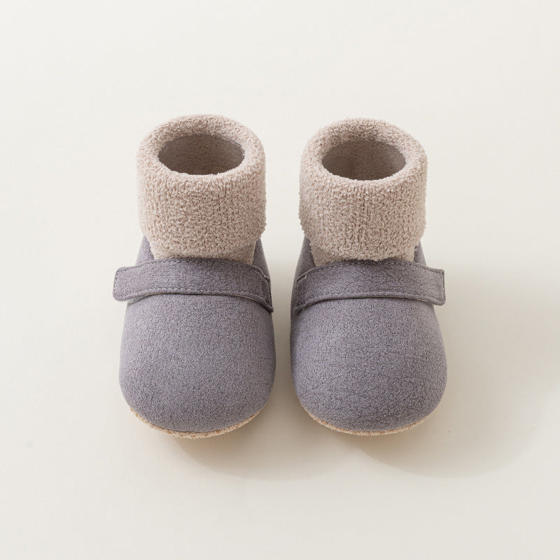 Winter Baby Girl Casual Color Patchwork Pattern Toddler Soft-Sole Walking Shoes, MyKids-USA®, Baby & Toddler Sneakers, MyKids-USA - Size/Age - insole length 11.00 cm - Color - Grey -  -  - TR2511152312-C