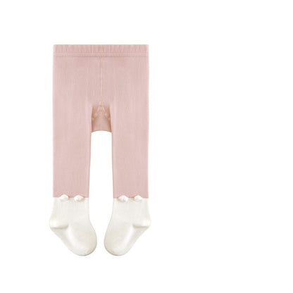 Autumn and Spring Baby Girls Breathable Color Patchwork Cute Leggings, MyKids-USA®, Leggings, MyKids-USA - Size/Age - S (6-12M) - Color - Pink -  -  - TR2601241618-C.