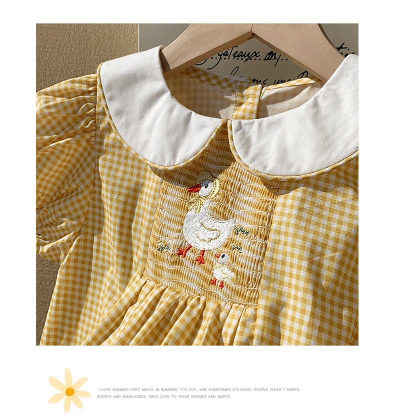 Summer Baby Kids Girls Cute Short Sleeves Ducks Pattern Embroidered Dress, MyKids-USA®, Baby & Toddler Dresses, MyKids-USA -  -  -  -  -  -  - 