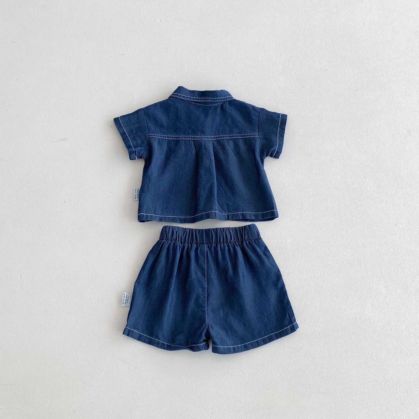 Summer Hot Selling Baby Kids Boys Short Sleeves Denim Single Breasted Top and Shorts Clothing Set, MyKids-USA®, Baby & Toddler Outfits, MyKids-USA -  -  -  -  -  -  - 
