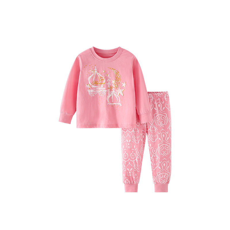 Spring and Autumn Girls Stars Pattern Long Sleeves Top and Pants Clothing Set, MyKids-USA®, Baby & Toddler Outfits, MyKids-USA - Size/Age - 110 (3-5Y) - Color - Pink -  -  - TR2509172241-A