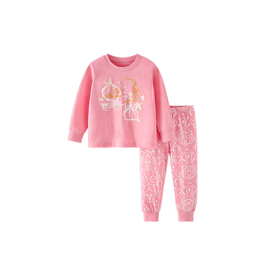 Spring and Autumn Girls Stars Pattern Long Sleeves Top and Pants Clothing Set, MyKids-USA®, Baby & Toddler Outfits, MyKids-USA - Size/Age - 110 (3-5Y) - Color - Pink -  -  - TR2509172241-A