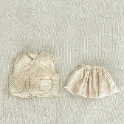 Autumn and Spring Baby Kids Girls Sleeveless Casual Dots Pattern Vest and Shorts Clothing Set, MyKids-USA®, Baby & Toddler Outfits, MyKids-USA -  -  -  -  -  -  - .