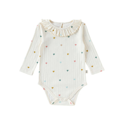 MyKids-USA® Autumn Arrival Baby Kids Girls Princess Long Sleeves Hearts Pattern Bodysuit