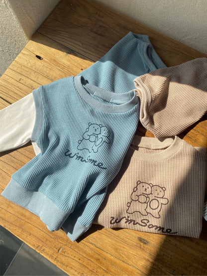 MyKids-USA® Spring and Autumn Baby Kids Unisex Long Sleeves Color Patchwork Pullover and Plain Shorts Clothing Set