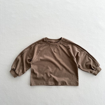 Autumn Arrival Kids Unisex Casual Solid Color Long Sleeves Pullover, MyKids-USA®, Sweaters, MyKids-USA - Size/Age - 80 (9-12M) - Color - Coffee -  -  - TR2510082219-B