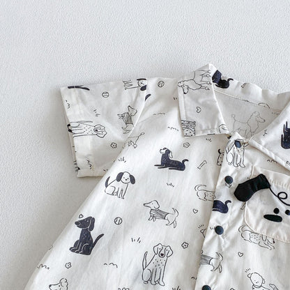 Summer Arrival Baby Boys Short Sleeves Cartoon Rompers Bodysuits, MyKids-USA®, Baby & Children's One-Pieces, MyKids-USA -  -  -  -  -  -  - .