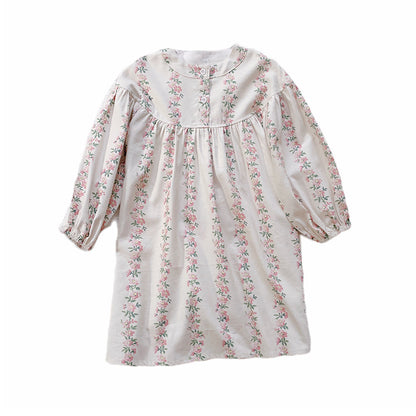 Arrival Autumn Girls Cute Flowers Striped Pattern Long Sleeves Crew Neck Loose Dress, MyKids-USA®, Baby & Toddler Dresses, MyKids-USA -  -  -  -  -  -  - 
