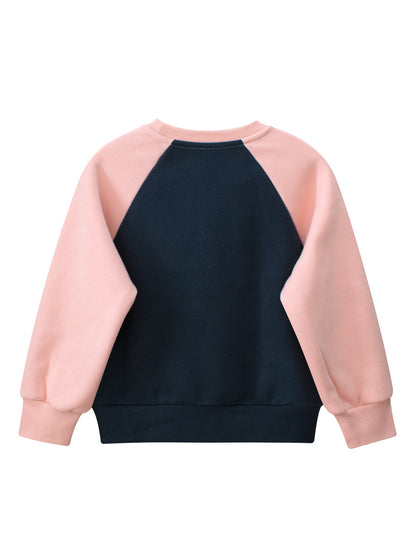 Arrival Girls Cartoon Print Crew Neck Long Sleeves Color Patchwork Sweatshirt, MyKids-USA®, Baby & Toddler Outerwear, MyKids-USA -  -  -  -  -  -  - 