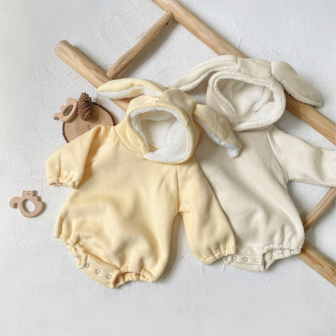 Arrival Autumn and Winter Baby Unisex Simple Fleece-Lined Long Sleeves Hooded Bodysuit, MyKids-USA®, Bodysuits, MyKids-USA -  -  -  -  -  -  - .