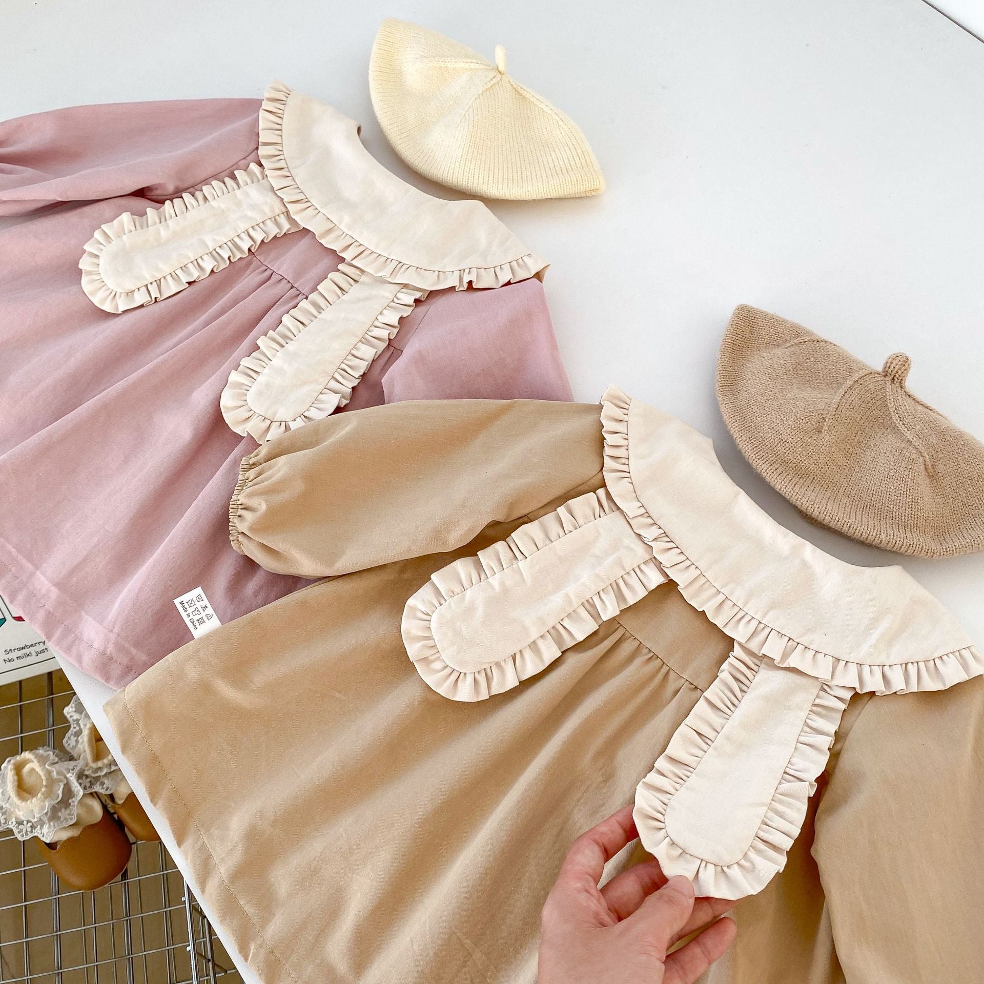 Spring and Autumn Rabbit Design Long-sleeved Dress with Ear Collar for Stylish Girls - 73 (6-9M) / Pink Spring and Autumn Rabbit Design Long-sleeved Dress with Ear Collar for Stylish Girls - 73 (6-9M) / Pink