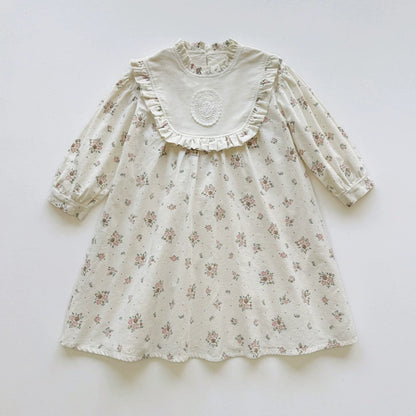 Autumn Arrival Baby Kids Girls Floral Pattern Long Sleeves Ruffle Neck Dress, MyKids-USA®, Baby & Toddler Dresses, MyKids-USA -  -  -  -  -  -  - 