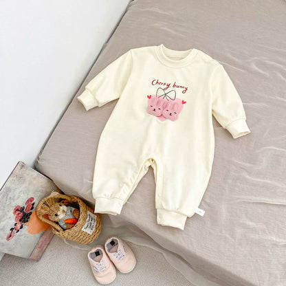 Autumn Arrival Baby Unisex Cartoon Long Sleeves Rabbits and Letters Pattern Rompers, MyKids-USA®, Baby One-Pieces, MyKids-USA - Size/Age - 66 (3-6M) - Color - Beige -  -  - TR2509042119-A