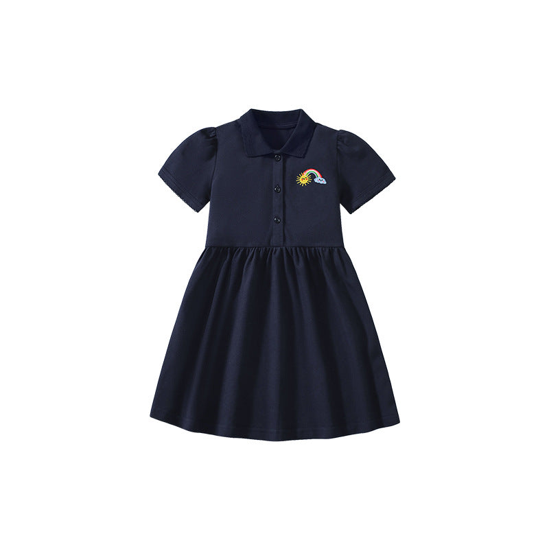 Summer Arrival Rainbow Pattern Short Sleeves Polo Dress for Stylish Girls, MyKids-USA®, Baby & Toddler Dresses, MyKids-USA -  -  -  -  -  -  - 