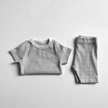 MyKids-USA® Arrival Summer Baby Kids Short Sleeves Striped T-shirt and Shorts Clothing Set