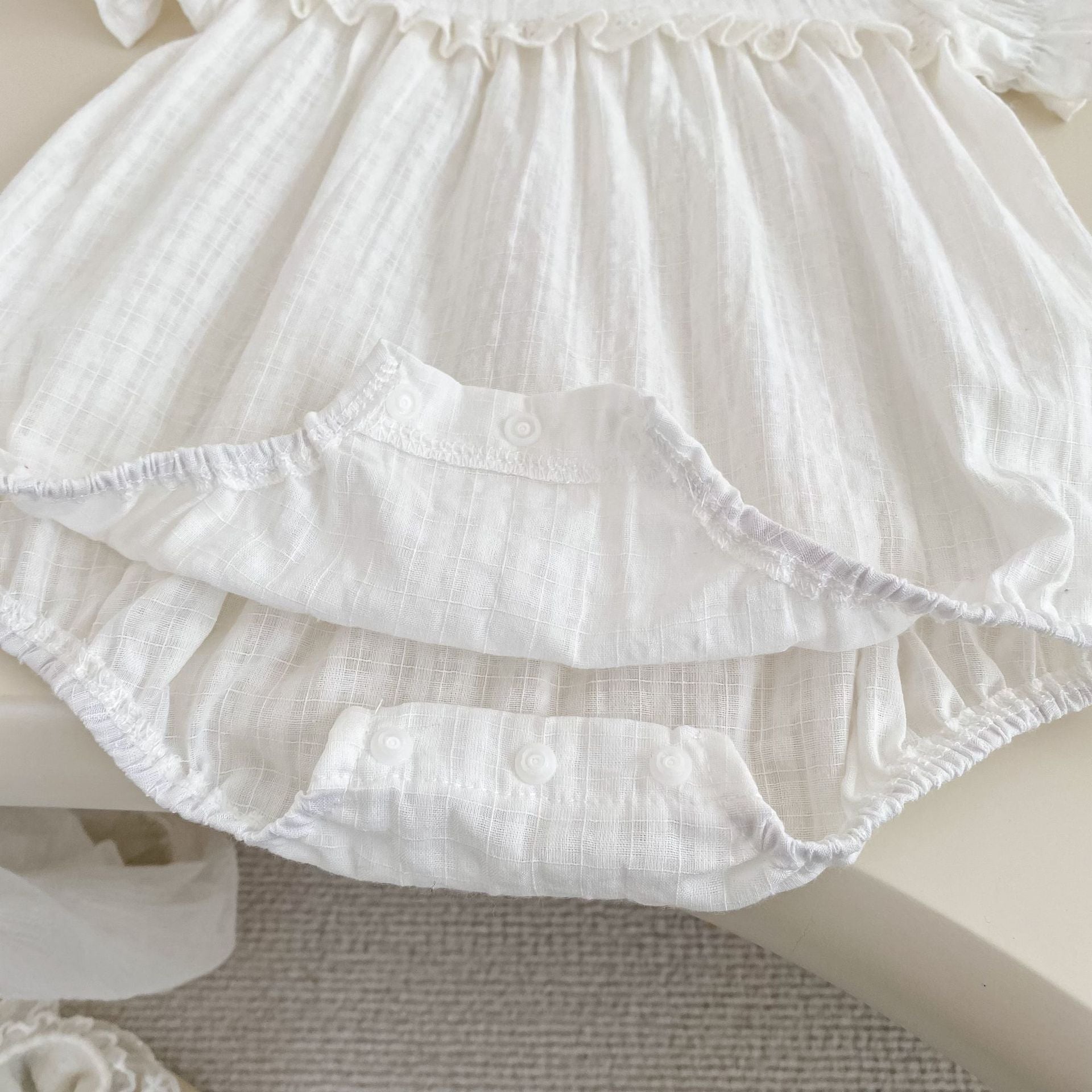 Summer Arrival Baby Girls Short Sleeves Embroidered Pattern Bodysuit with Hat, MyKids-USA®, Baby & Children's One-Pieces, MyKids-USA -  -  -  -  -  -  - .